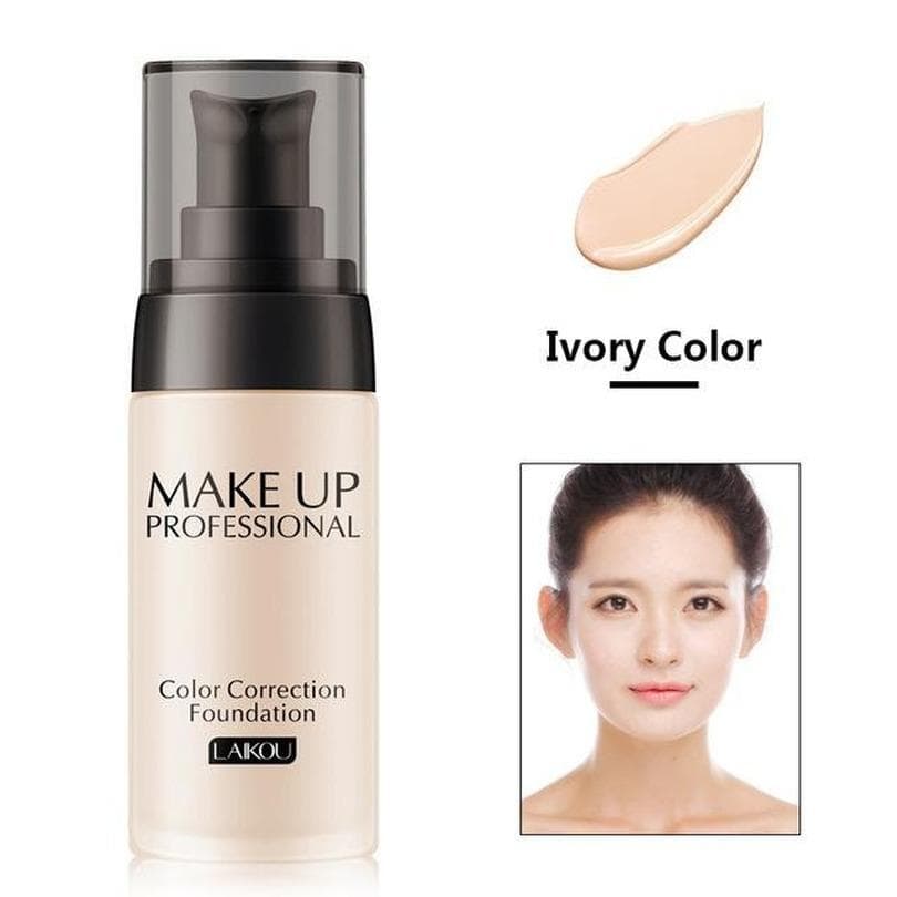 LAIKOU Foundation Makeup Base Face Cream Liquid Foundation Concealer Whitening Moisturizer Oil Control Waterproof Maquiagem 40g ivory