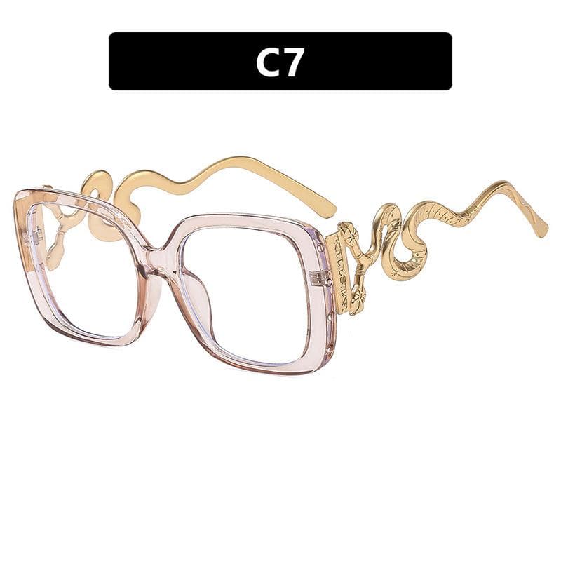 Oversize Snake Designer Frame Anti Blue Ray Glasses For Women UV400 Luxury Classic Ladies Casual Eyewear