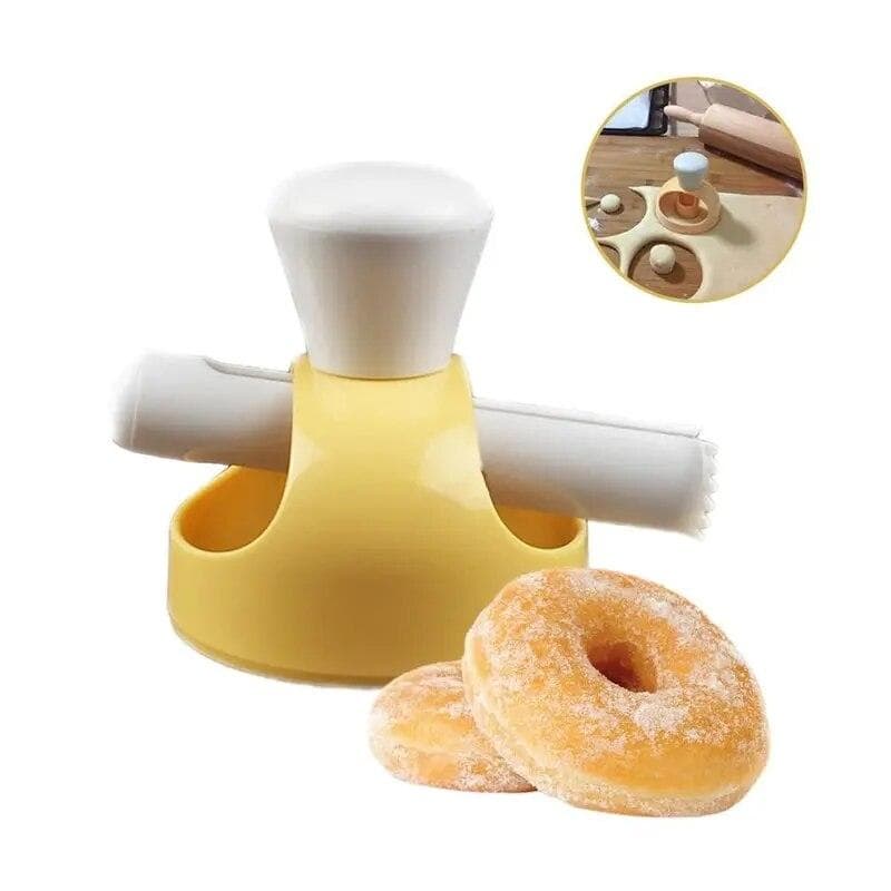 DIY Donut Mold Cutter Food Desserts Bread Cutter Maker Cake Mold Cooking Embossing Decorating Tools Kitchen Baking Accessories yellow