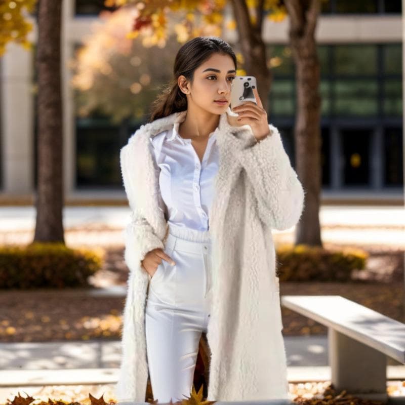 Autumn and Winter Women's Lamb Wool Lapel Jacket Women's Clothing XXXL white