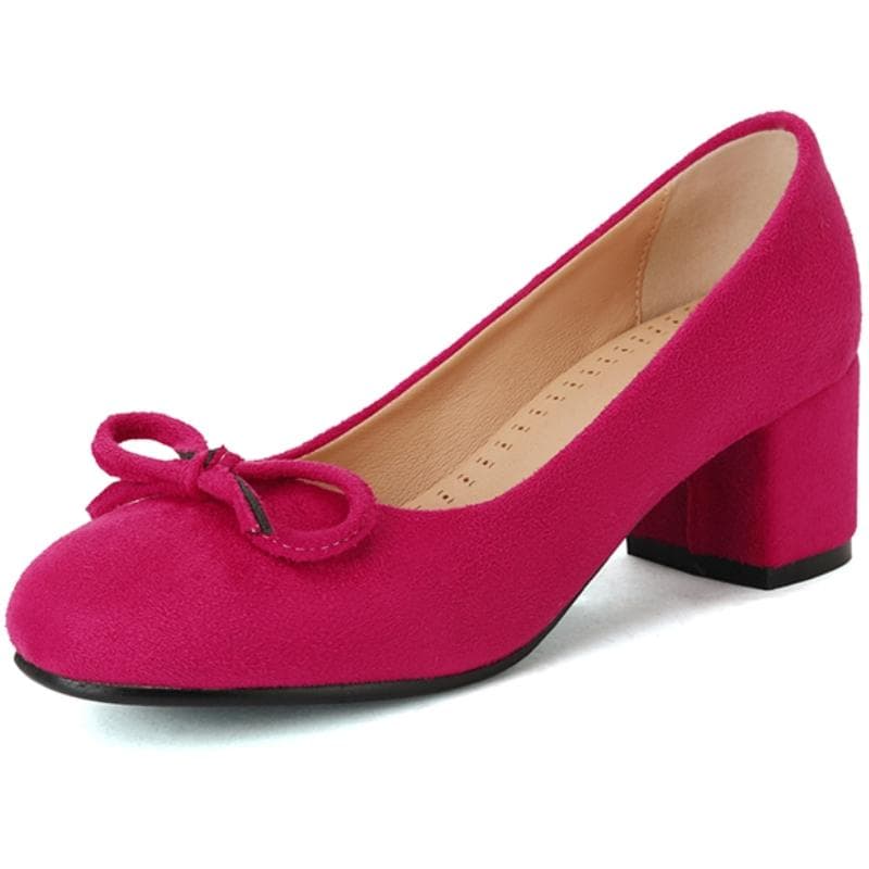 Fashion Block Medium Heels Women Pumps Shoes Spring Elegant Blue Red Pink Green Heeled Party Wedding Shoes Female Large Size 50 38