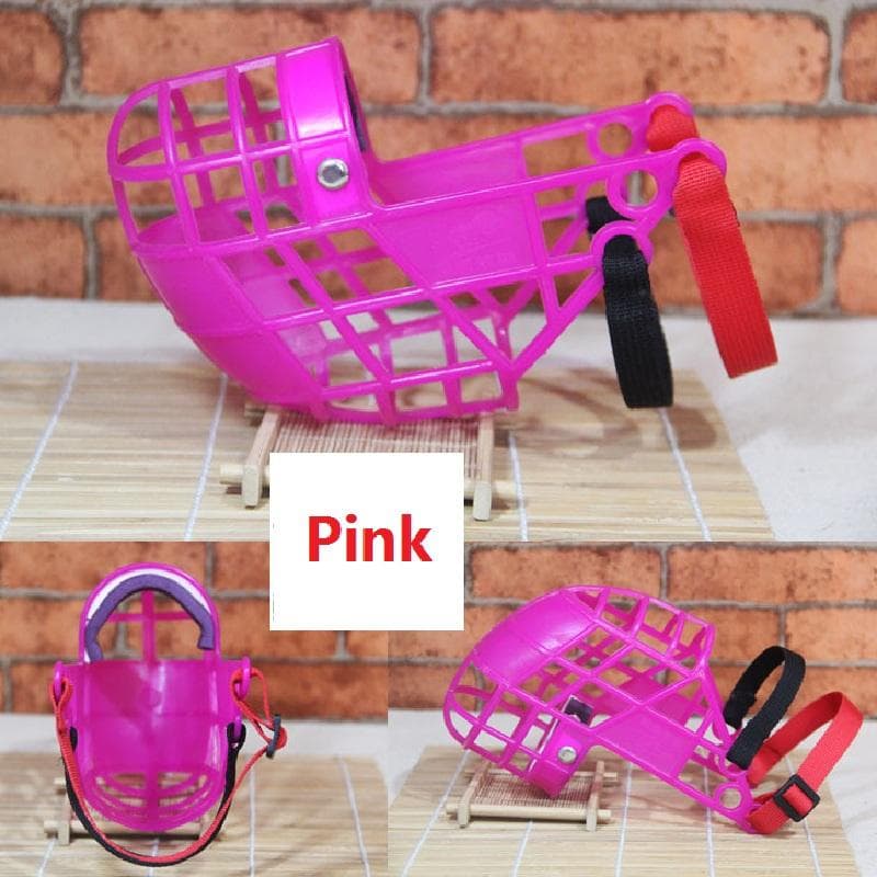 Adjustable Dog Muzzle Plastic Mask Anti-Barking Bite Mouth Cover for Small/Medium/Large Greyhound Gree Whippet S pink