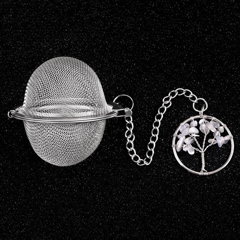 Tea Strainer Natural Stone Tree Of Life Stainless Steel Strainer For Making Tea Seasoning Bag Spice Box Accessory 5cm