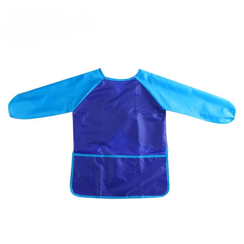 Kids Art Smock Children Waterproof Artist Painting Apron Sleeve L blue