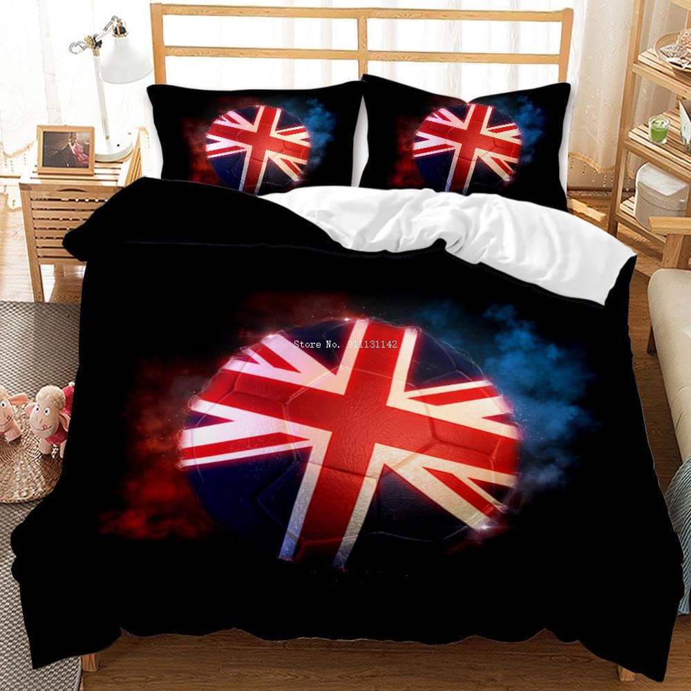 Soccer Sports Quilt Pillowcase Large Size Bedding Set Children Boy Bedroom Decoration King Queen Multisize Bedding EU single(135x200cm)