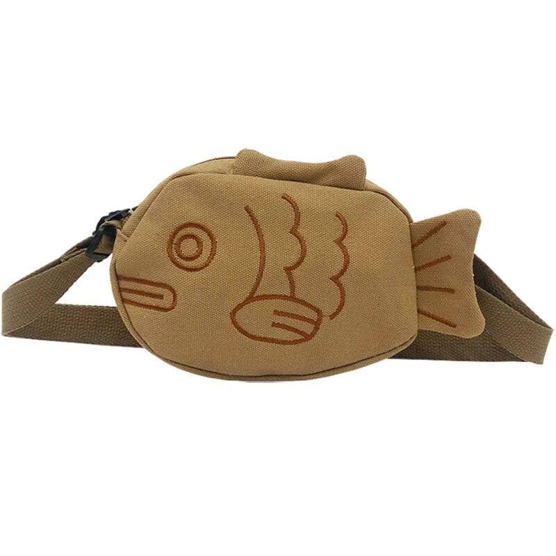 Cartoon Cute Japanese Taiyaki Fashion Backpack Women's Bag Messenger Bag Shoulder Bags Coin Purse Women Crossbody Bag One Size brown