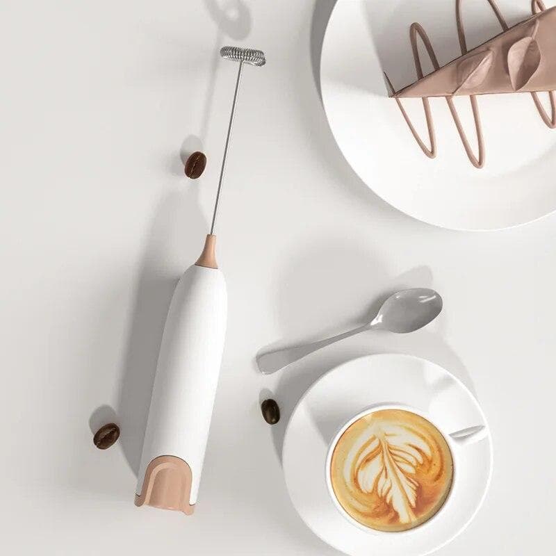 Mini Milk Frother Handheld Foam Maker For Lattes Whisk Coffee Cappuccino Frappe Matcha Hot Chocolate Egg Beater Drink Mixer CHINA brown