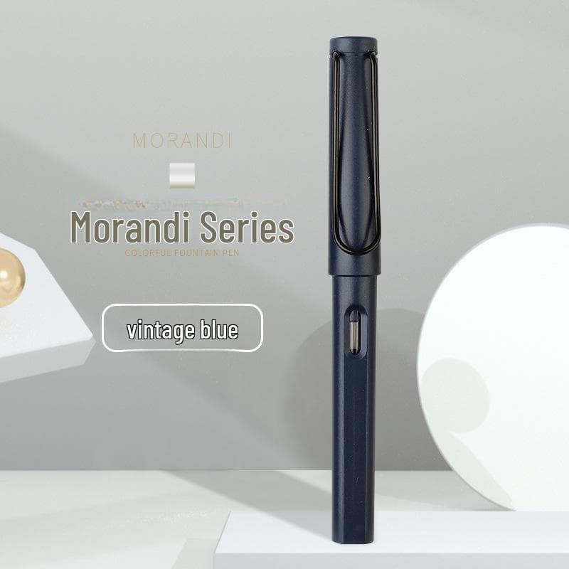 Colorful Student Fountain Pen with Replaceable Ink Capsule for Calligraphy and Correct Writing Posture +50 Black Ink Cartridges