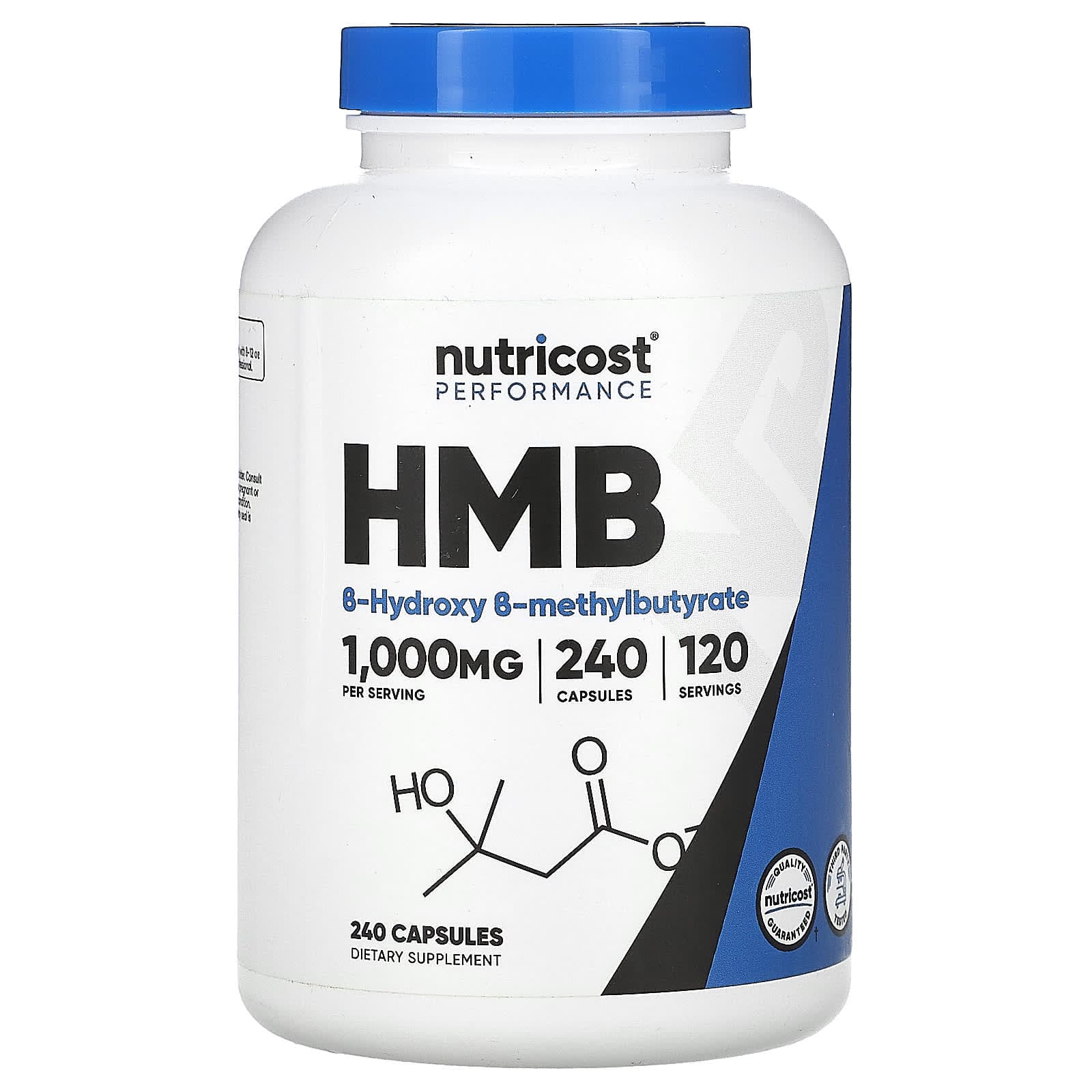 Nutricost, HMB, B-hydroxy-B-methylbutyrate, 1,000 mg, 240 capsules (500 mg per capsule)