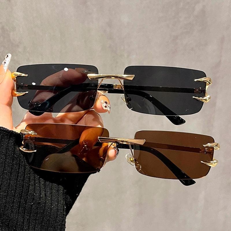 1/2PCS Frameless Demon Claw Sunglasses Fashionable Vibrant UV Protection Eyewear Trendy Unique Design