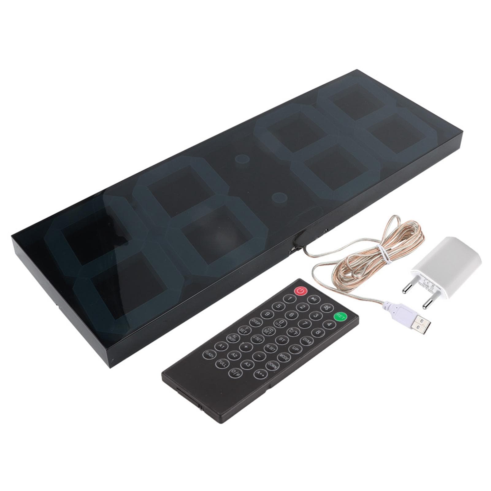 Household Wall Clock Electronic LED Digital Mirror Clock with Remote Control
