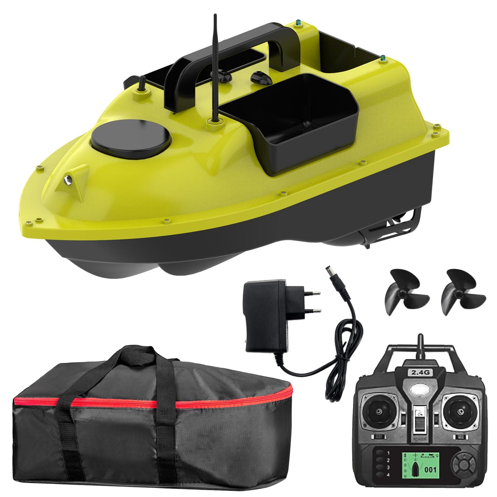 GPS Fishing Bait Boat with 3 Bait Containers Automatic Bait Boat with 400-500M Remote Range 10000mAh