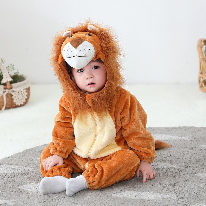 Winter Baby Birth Yellow Overalls Pajamas Hooded Clothing Newborn Infant Romper Onesie Animal Costume For Kid Outfit Hooded Jumpsuit 73