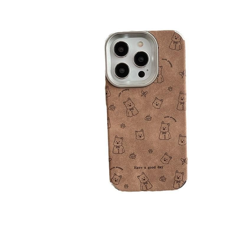 Autumn and Winter Brown Cute West Highland Dog Suitable for 12 Apple 16 Mobile Phone Case IPhone15ProMax/13/14 Apple XS