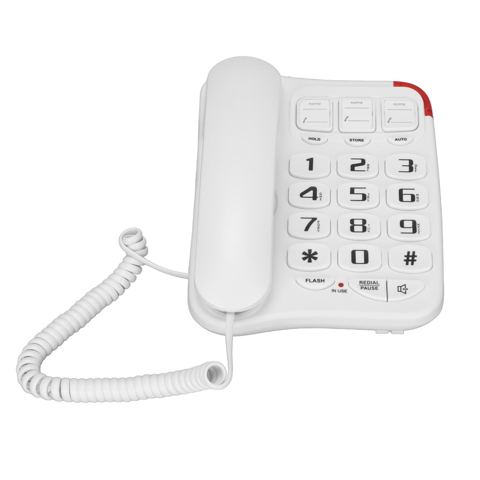 Big Button Phone 3 Picture Keys Amplified Sound Corded Landline Telephone for Seniors Home Office