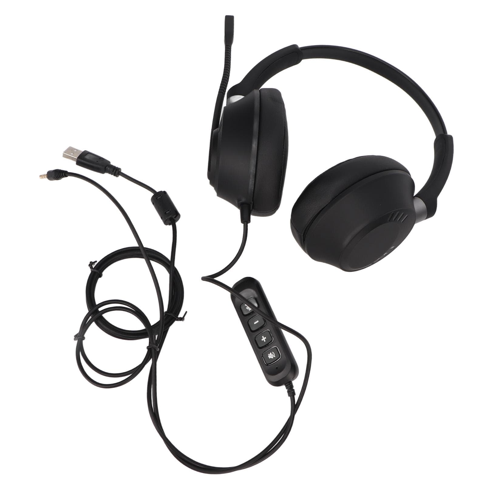 Telephone Headphone Support Volume Adjustment Mute Binaural 3.5mm Plug Customer Service Headphone