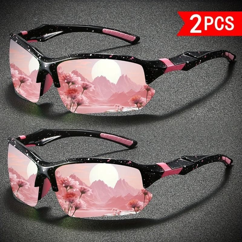 1/2 PCS Lightweight Outdoor Sports Glasses One Piece Cycling Sunglasses Colorful UV Protection