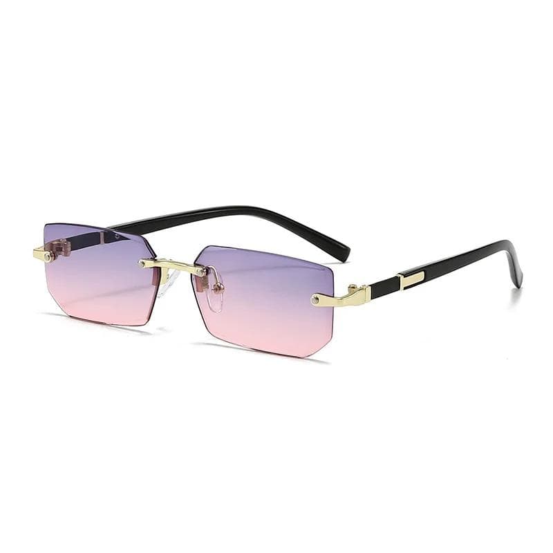 Women Rimless Sunglasses Rectangle Fashion Glasses Men Shades Small Square Sun Glasses for Female Male Summer Oculos 1PC