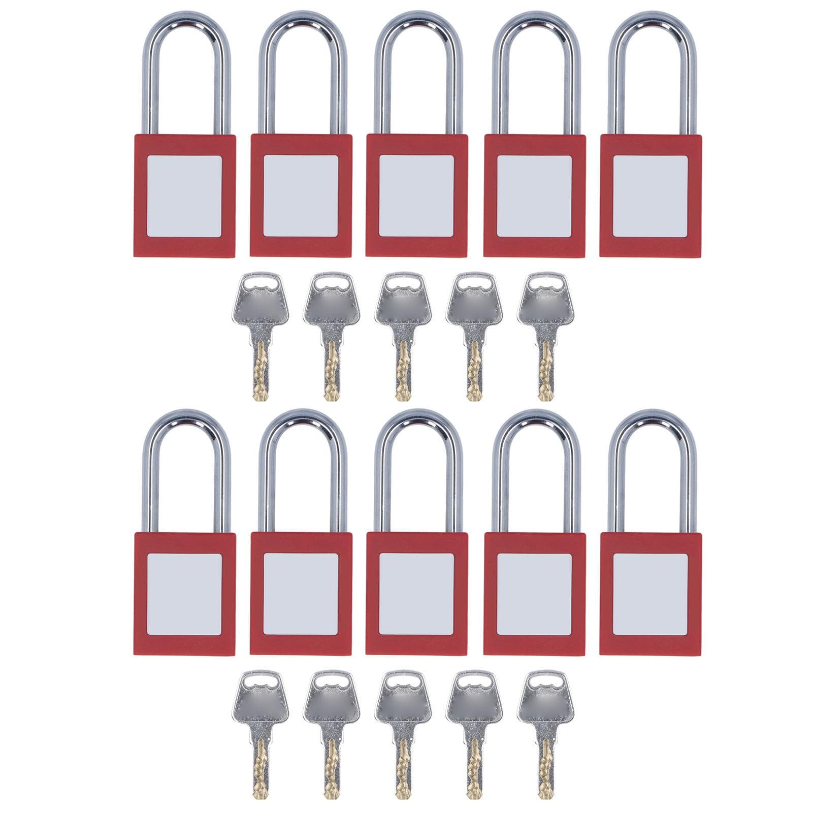 10Pcs Lockout Tagout Cable Lock Chrome Plated Reusable One Piece Shell Electrical Lockout Padlock