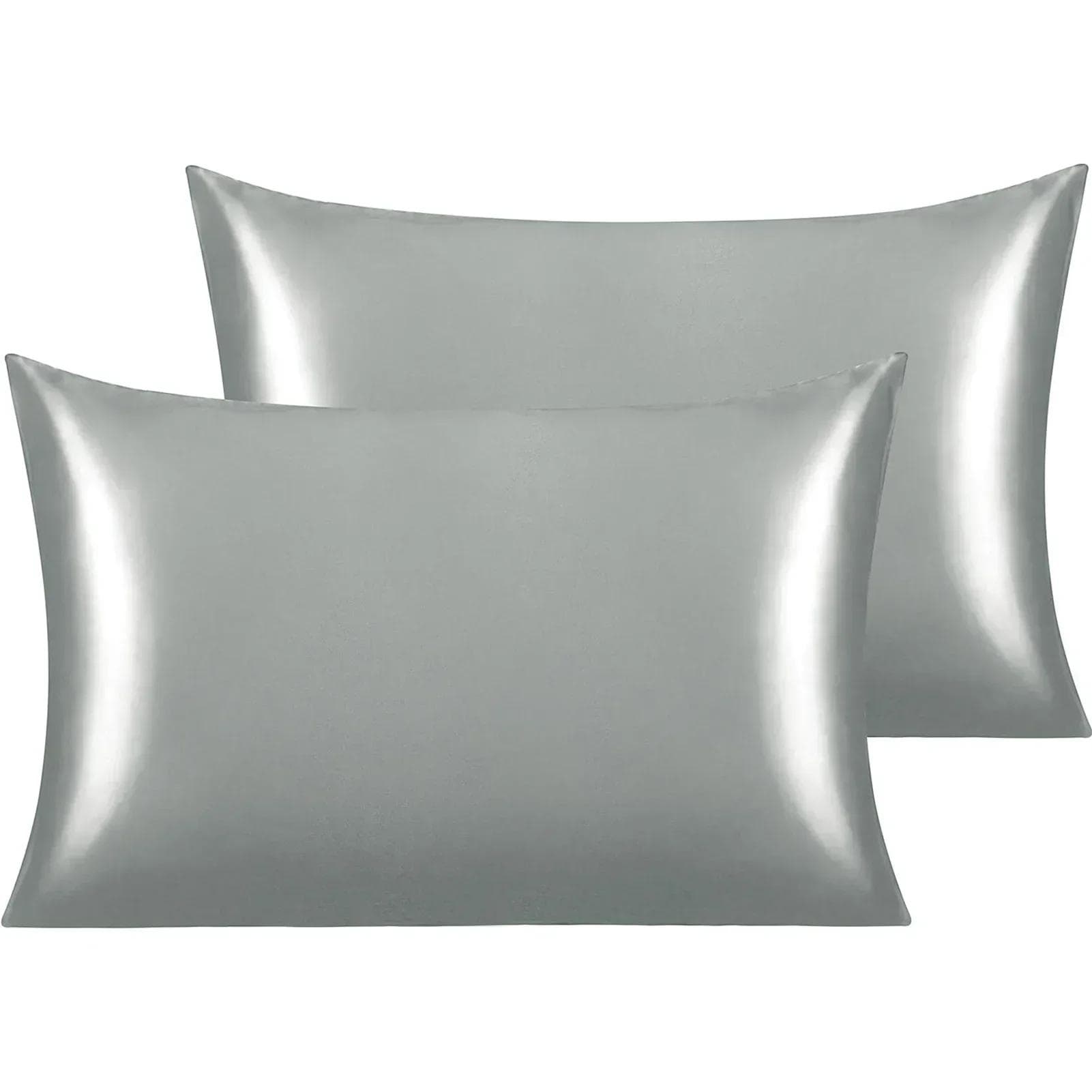 Set of 2/4pc Silky Stain Pillowcase Silky Pillowcase Natural Silk Pillowcase Standard Queen Size Mulberry Silk Pillow Case 51x76cm 4pcs grey