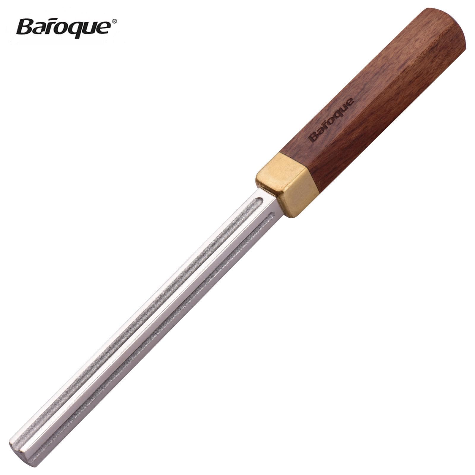 Baroque CD-20 Square Guitar Fret Dressing Metal File with 3 Carborundum Slots Wooden Handle Guitar multicolour