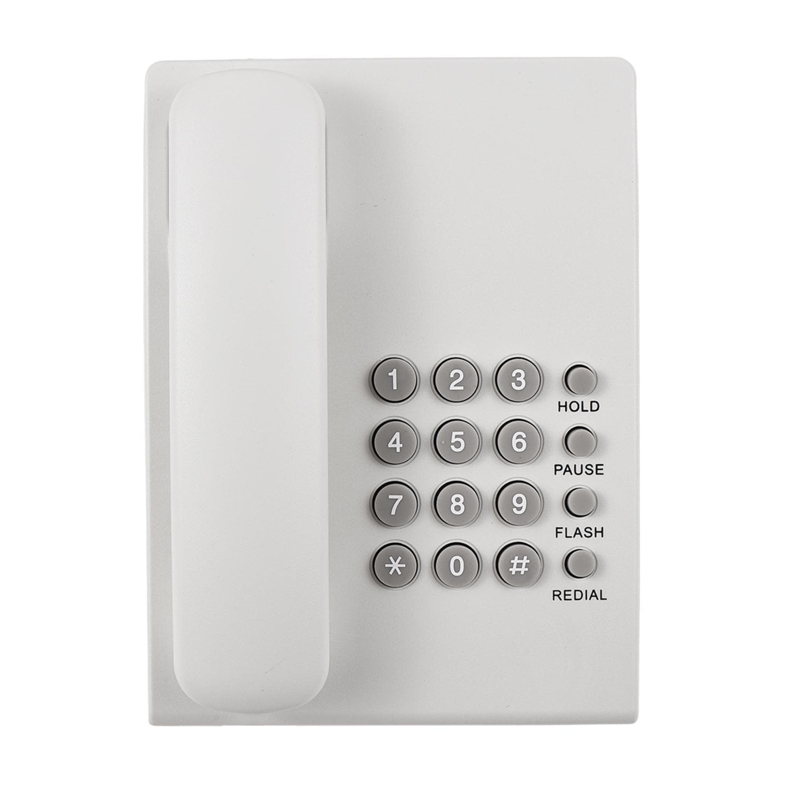 Corded Phone Desktop Fixed Telephone Wall Mountable Landline Phone Supprt Redial/Pause/Flash/Hold white