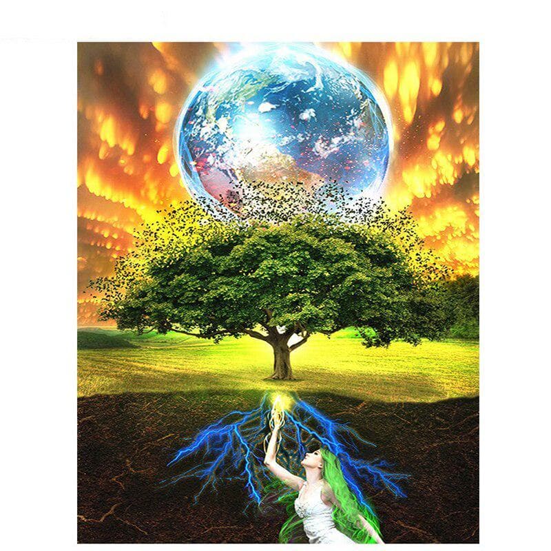 DIY Diamond Painting Beauty Tree Cross Stitch Diamond Painting Landscape Pattern Home Decoration 20X30CM