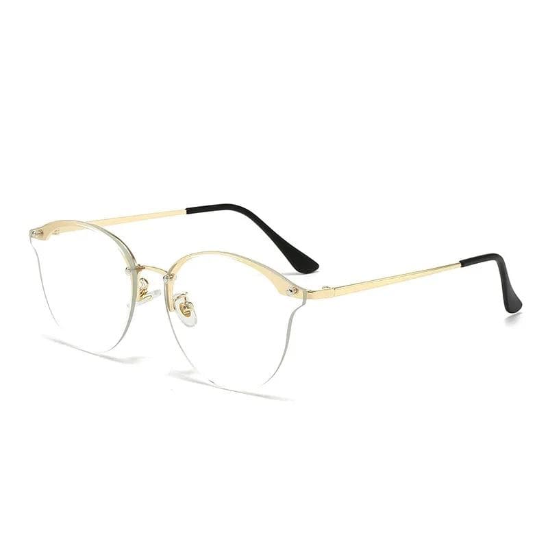 High Quality Oval Rimless Sunglasses Women Metal Cay Eye Shades Driving Glasses UV Protection Fashion