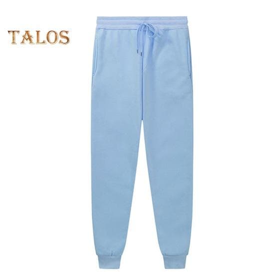 Women Sport Pants Drawstring Elastic Waist Loose Jogging Ankle-banded with Pockets Solid Color Jogging Running Sweatpants Casual Trousers XL light blue