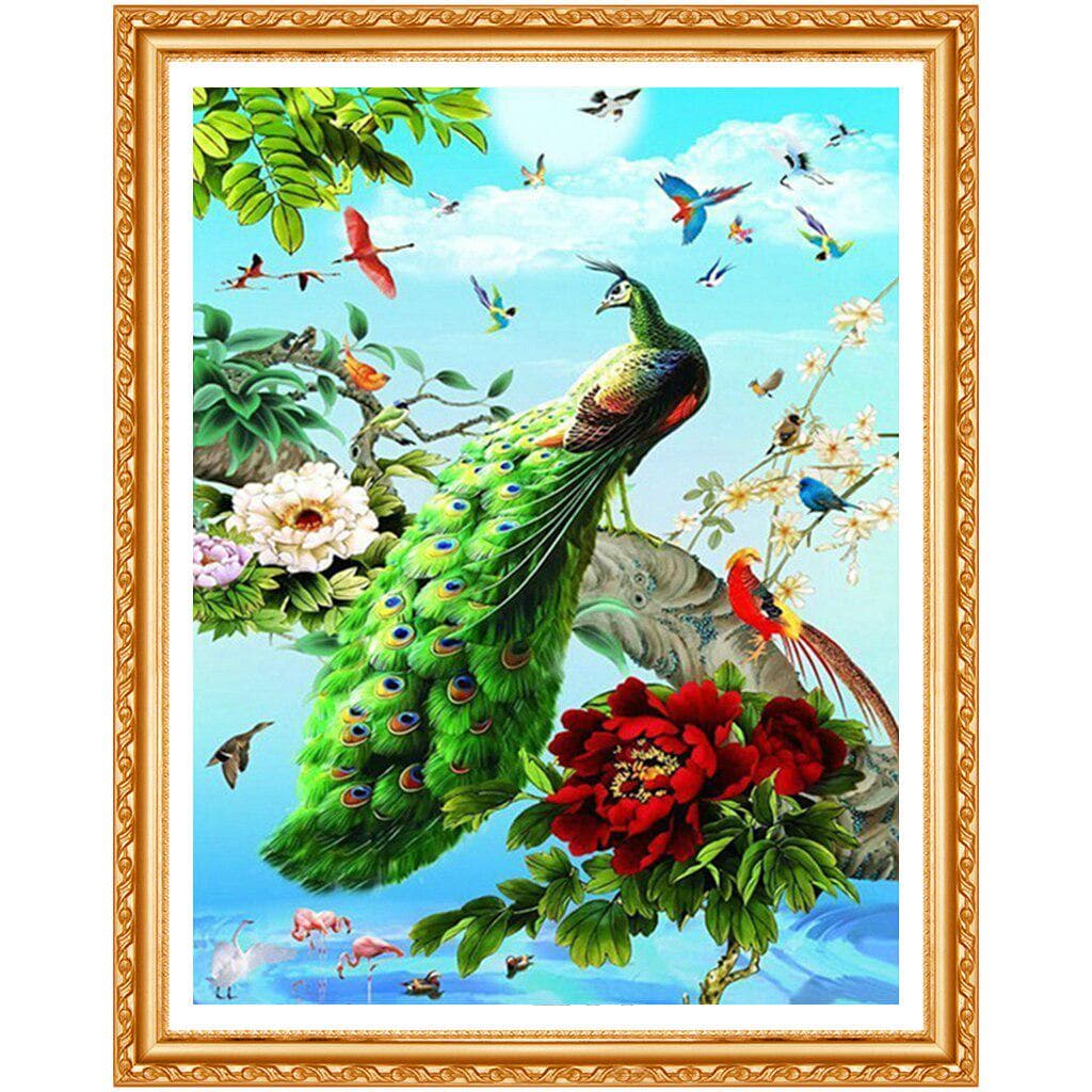 Needlework Peacock Diamond Embroidery Painting Home Decoration Diamond Painting 20X30CM