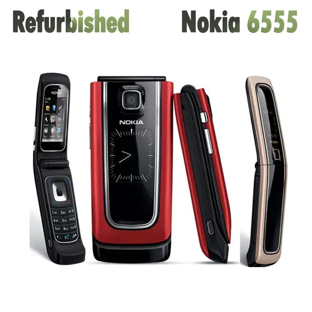 Refurbished Nokia Original Nokia 6555 Mobile Phone With 1 SIM 1 Battery 1 Charger silver