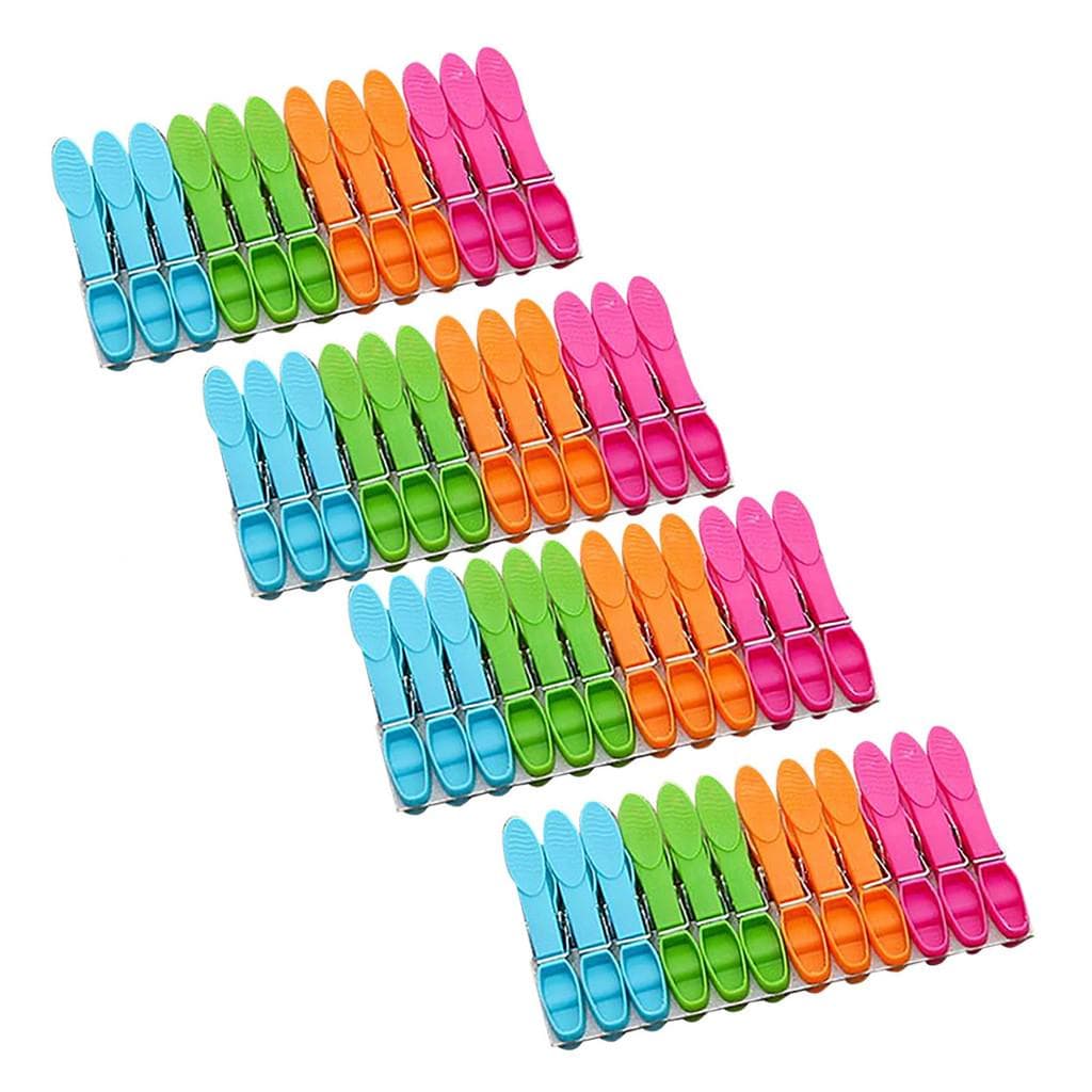 Laundry Clothes Pins Hanging Pegs Clips Plastic Hangers Racks Clothespins 48Pcs multicolour
