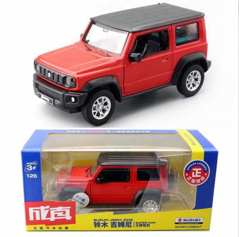 1:26 Scale Suzuki Jimny Alloy Car Model Sound and Light Pull Back Collection Simulation Off-road Diecast Vehicles Car Toys for Kids 1/26-14x6.5x6cm red