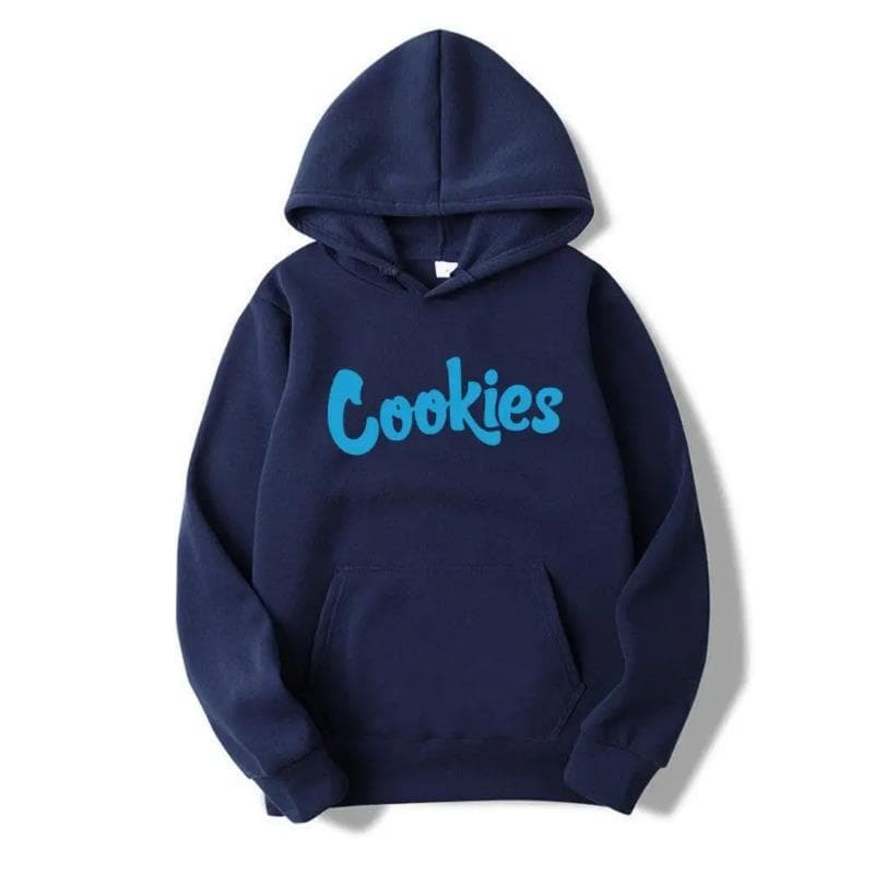 Cookies Printed Hooded Sweatshirt Trendy Men'S Women'S Pullover Hoodies & Sweatshirts Unisex XXL navy blue