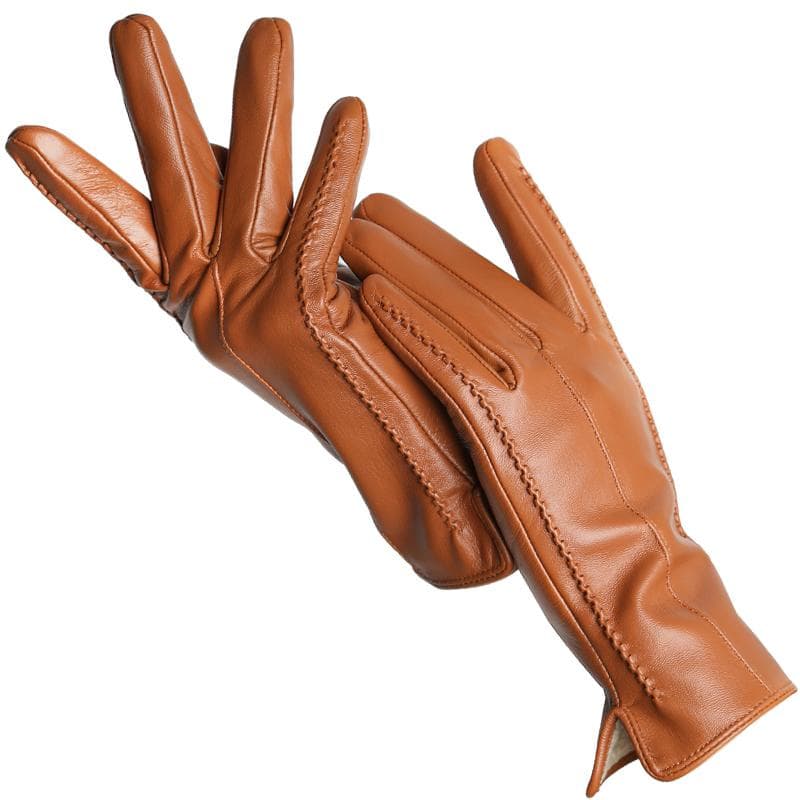 Fashion Women's gloves Color Sheepskin Winter Warm Thin Touch Screen gloves High Quality 8 mustard