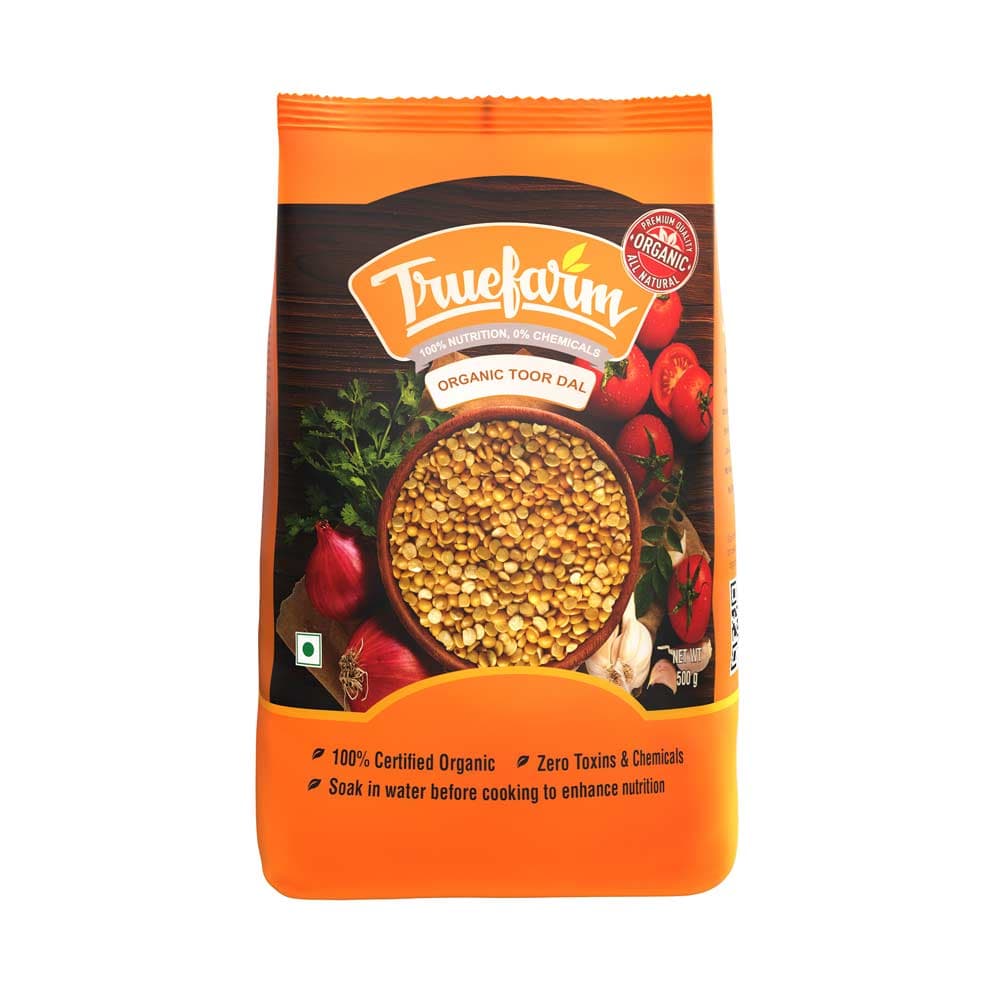 Tour Dal (Indian Peas) (500 g), Organic Toor Dal, Truefarm