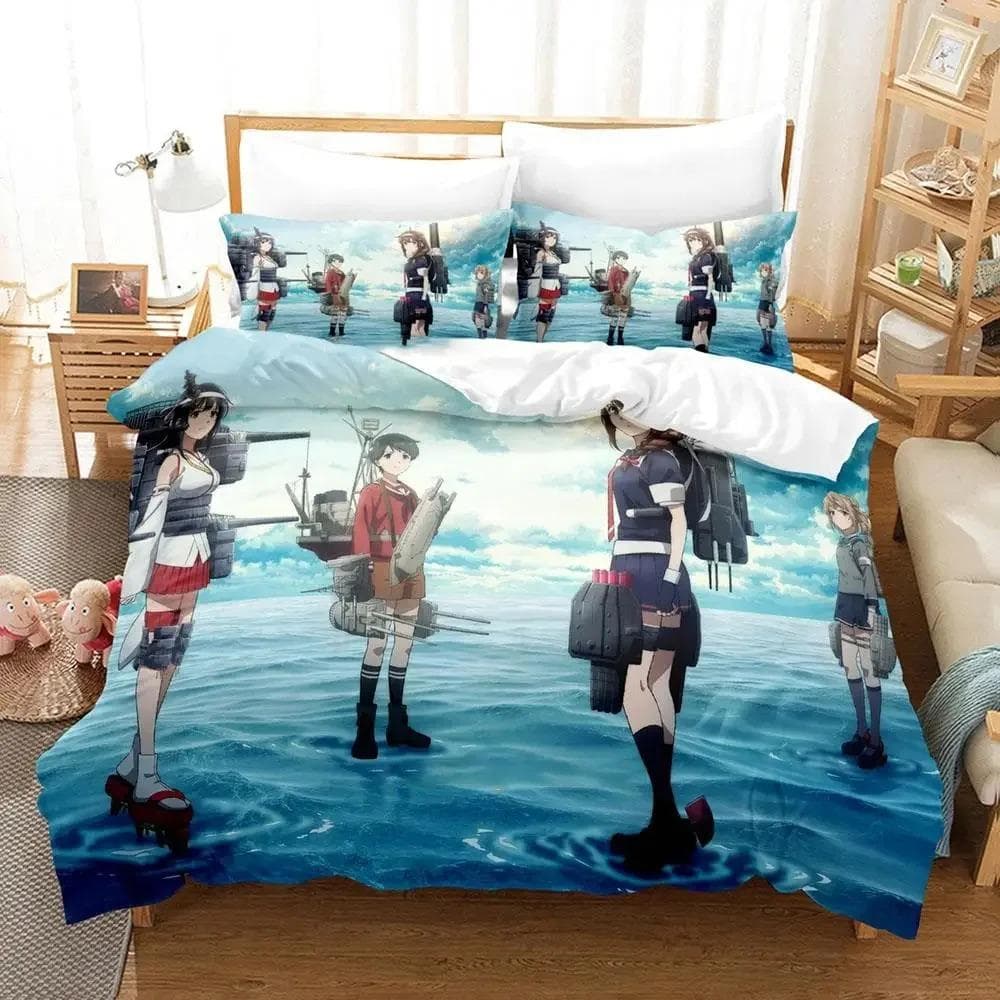 Anime Kantai Collection Bedding Set Boys Girls Twin Queen Sizes Duvet Cover Pillowcase Bed Kids Adult Fashion Home Textileextile 70x133cm 2pcs