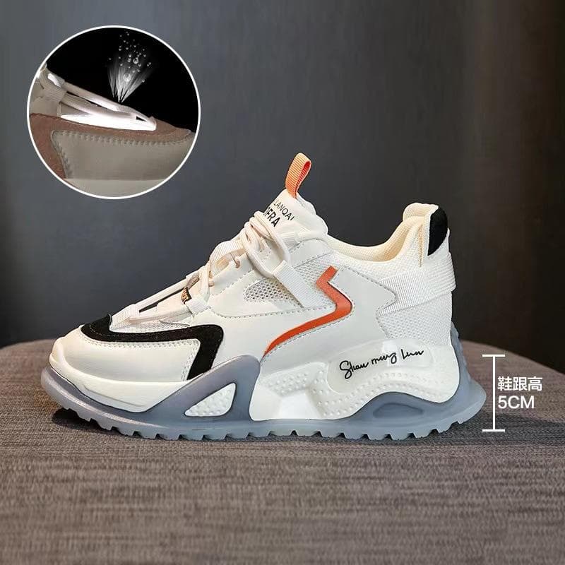 Spring and Summer New Sports Shoes Thick Bottom Inner Heightened Suction Film Bottom Old Shoes Women's Breathable Small Size Women's Shoes 31