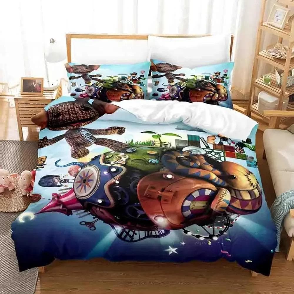 Sackboy Little Big Planet Bedding Set Single Twin Full Queen King Size Bed Set Aldult Kid Bedroom Duvet cover Sets Anime Bed EU Single 135x200cm