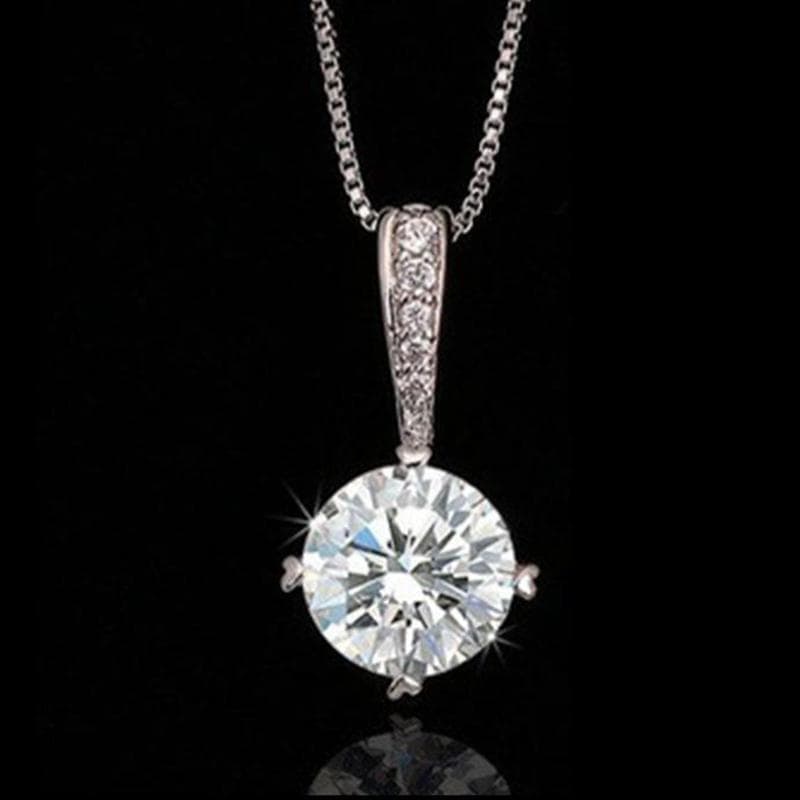Ladies Necklace, Exquisite Jewelry, Hearts and Arrows, Moissanite Pendant Necklace Birthday Gift style 1 silver