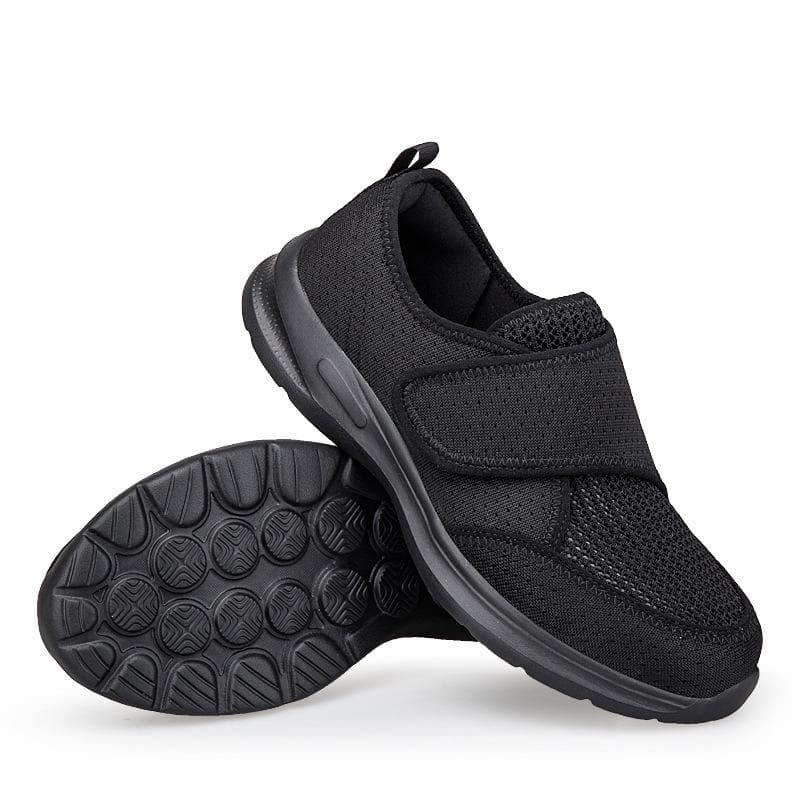 Elderly Walking Shoes Lightweight and Fashionable Elderly Shoes with Mesh Surface 43 black