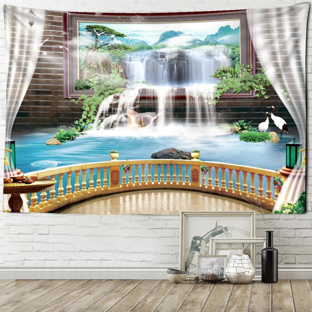 Seaside Scenery Tapestry Wall Hanging Bohemian Art Living Room Window Painting Simple Nordic Home Decor 200x150cm