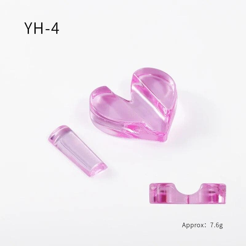 1 Set Embossed Mold Nail Art Tools Metal Slice Frame Bend Curve Pink Acrylic Stick Decorations DIY Manicure Accessory heart