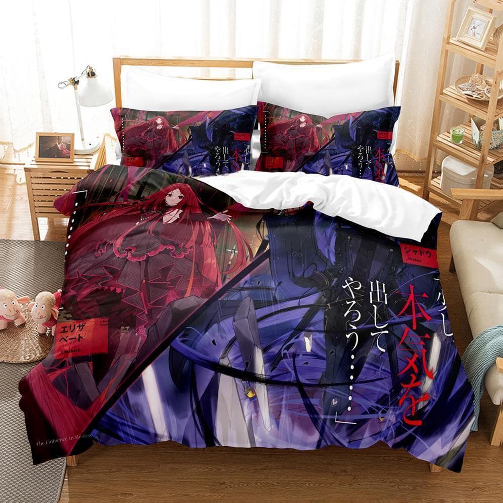 The Eminence in Shadow Cid Kagenou Bedding Set Cartoon Anime three-piece set Adult Kid Bedroom Duvet cover Sets Home Textiles US Twin 173x218cm
