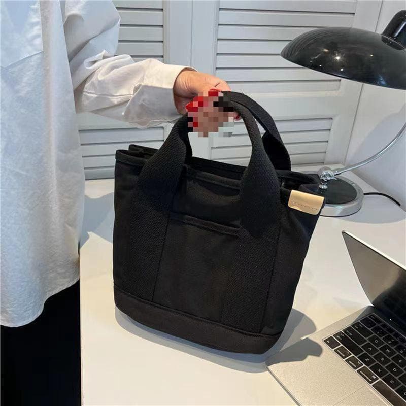 Women's Tote Bag Sewing Thread Large Capacity Advanced Sense Handbag Convenient Practical Female's Commuter Bag black