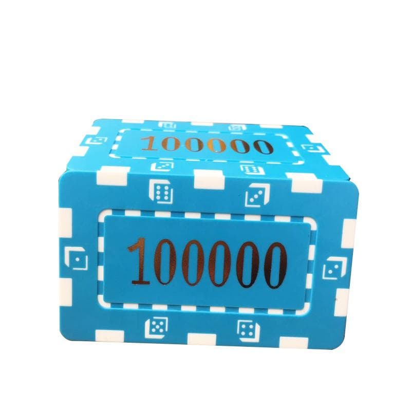 10pcs/lot Clay Las Vegas Poker Chips 14g Set Casino Card Poker Chips Entertainment Dollar Coins Card Game LasVegas 100000 value 10pcs