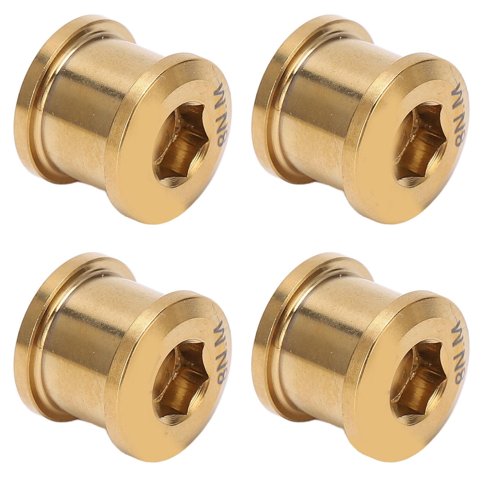 4Pcs Chainwheel Disc Screw Titanium Alloy Single Disc Bike Disc Screw for Mountain Bikes Gold