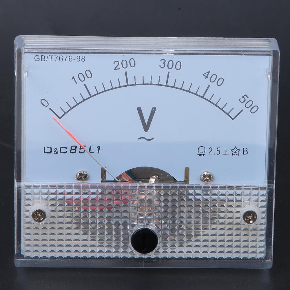 AC Pointer Voltmeter 0500V Scale Range Voltage Test Meter Detector Panel Meters