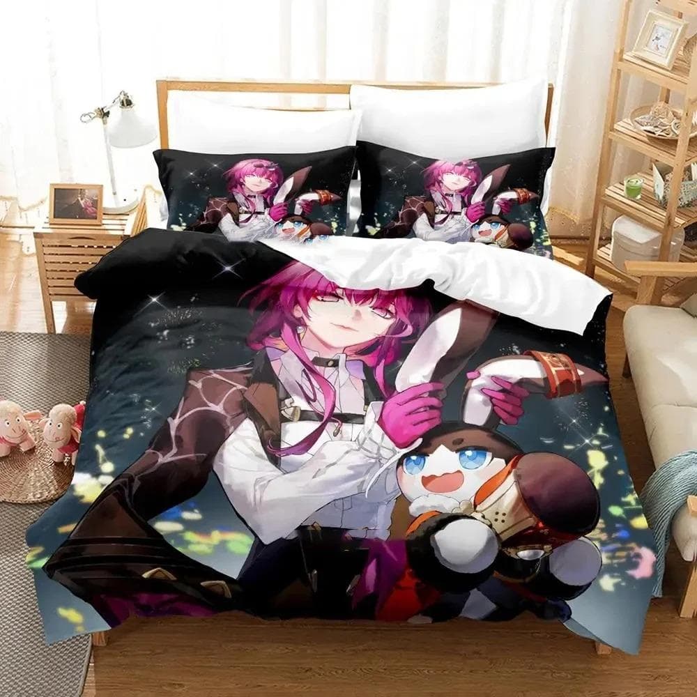 Anime Game Honkai Star Rail Bedding Set Duvet Cover Bed Set Quilt Cover Pillowcase Comforter king Queen Size Boys Adult Bedding 70x133cm 2pcs