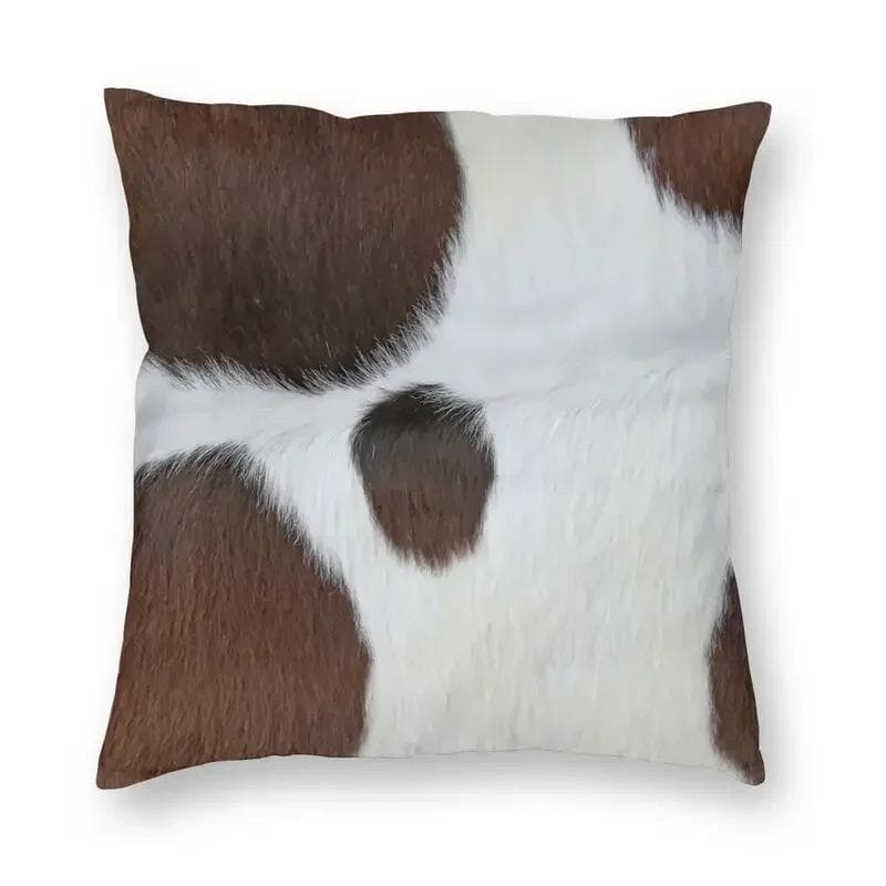 Faux Fur Modern Cowhide Texture Pillowcover Decoration Animal Hide Pattern Skin Leather Cushion Cover Throw Pillow Printing 30x30cm green